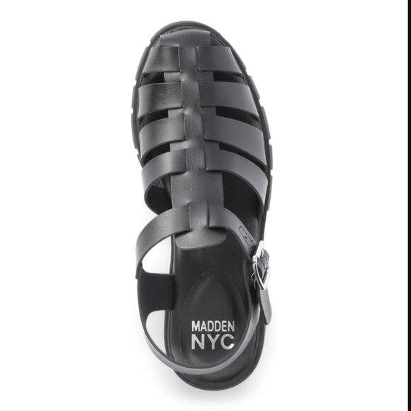 NWT MADDEN NYC Women's Black Fisherman Block Heel Sandal - Picture 3 of 16